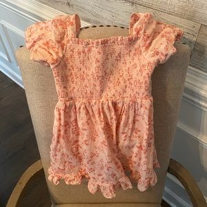 Smocked peach Janie and Jack dress 2T